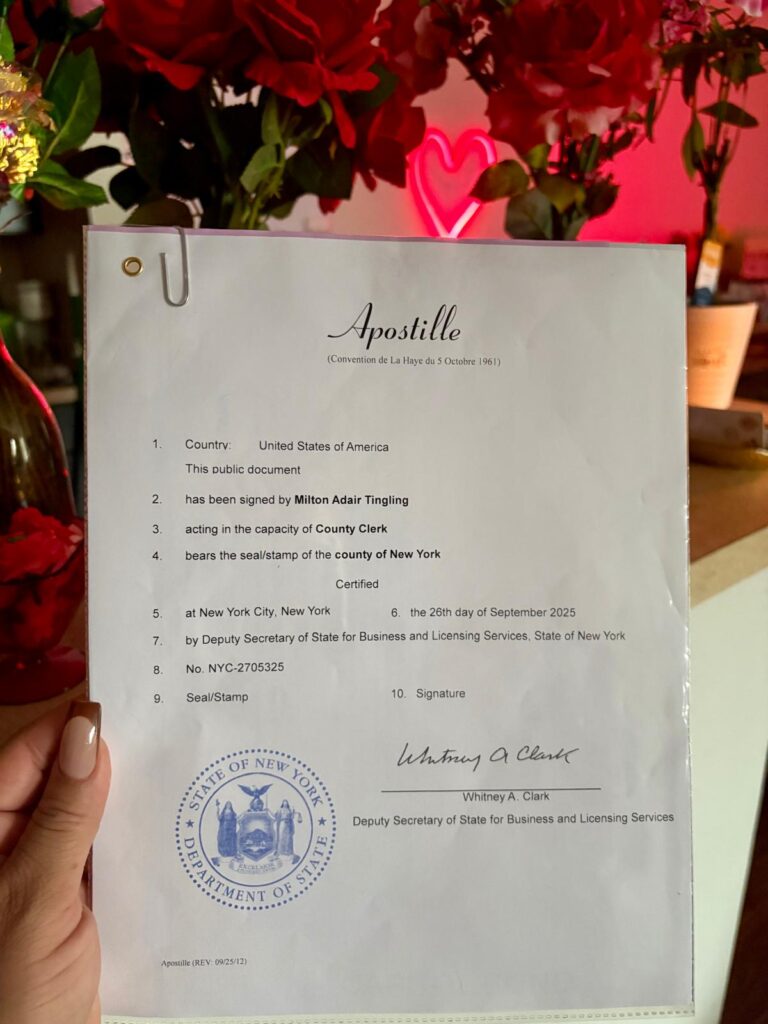 NYC apostille express for new yorkers in Florida