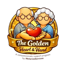the golden heart and hand logo