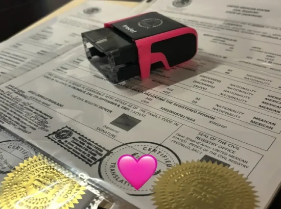 Freshly signed legal documents by a mobile notary in Florida.