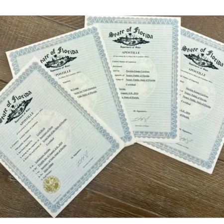 Apostille certification from the secretary of state.